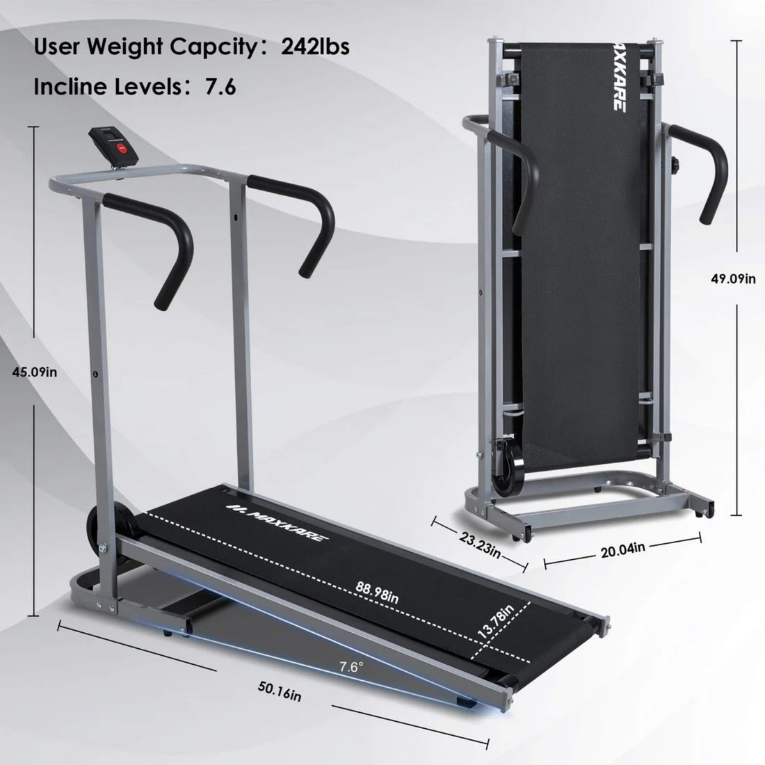 Caminadora Manual Marca Maxkare Con 7.6° Grados De Inclinación - Fitness - Homesale | HS - CAMEPLEMK