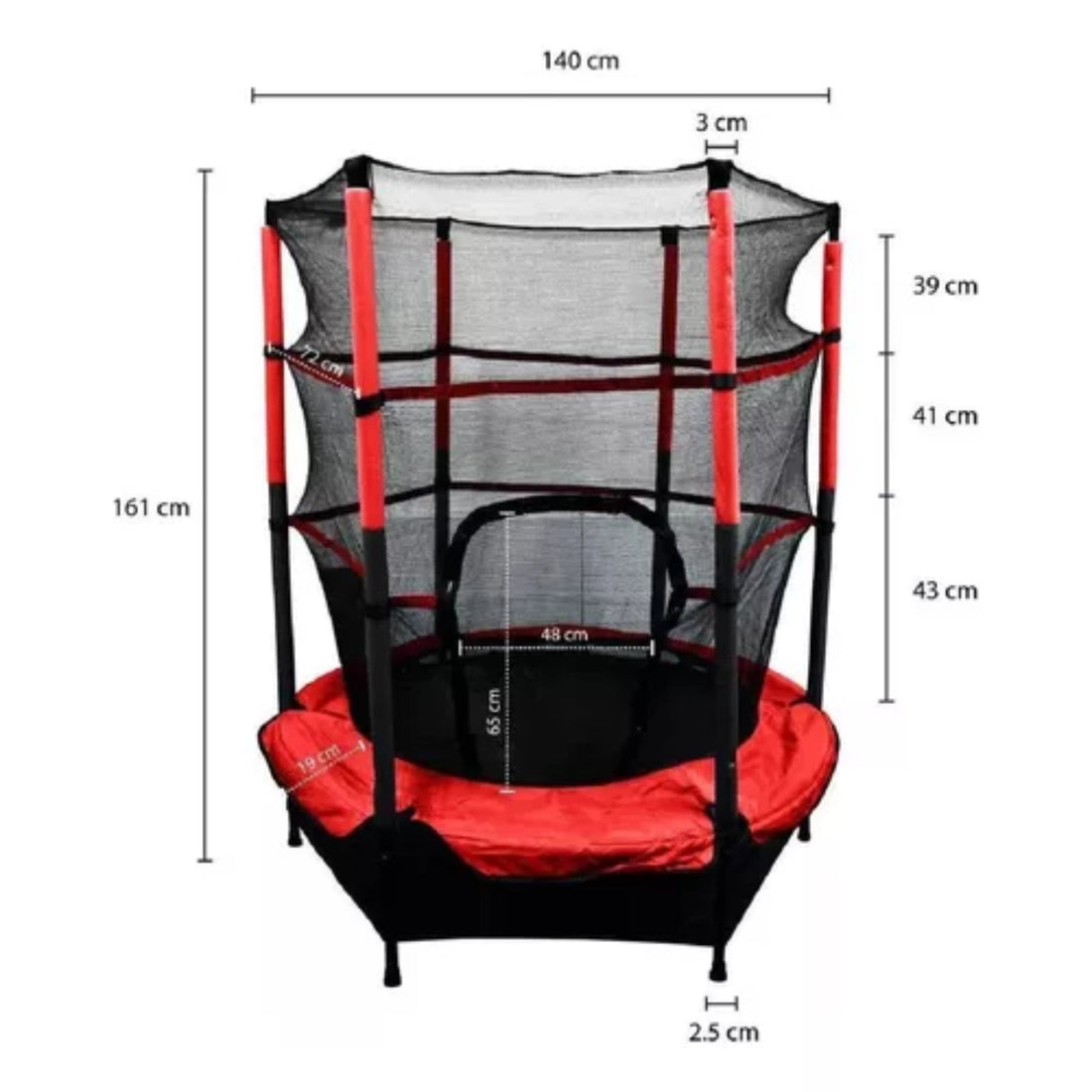 Trampolin Brincolin Saltarin Niños Rojo 140 Cmancho 50kg Max - Fitness - Homesale | HS - TRRJ