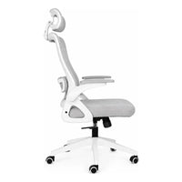 Silla Oficina Ergonomica Reclinable Ajuste Altura Posacabeza Gris Nylon / Policarbonato / Metal