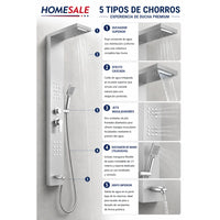 Torre Ducha Escocesa Marca Homesale Hidromasaje Londres Monocontrol Acero Inoxidable Panel Columna De Baño 2 Jets Regulables