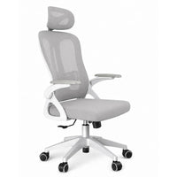 Silla Oficina Ergonomica Reclinable Ajuste Altura Posacabeza Gris Nylon / Policarbonato / Metal
