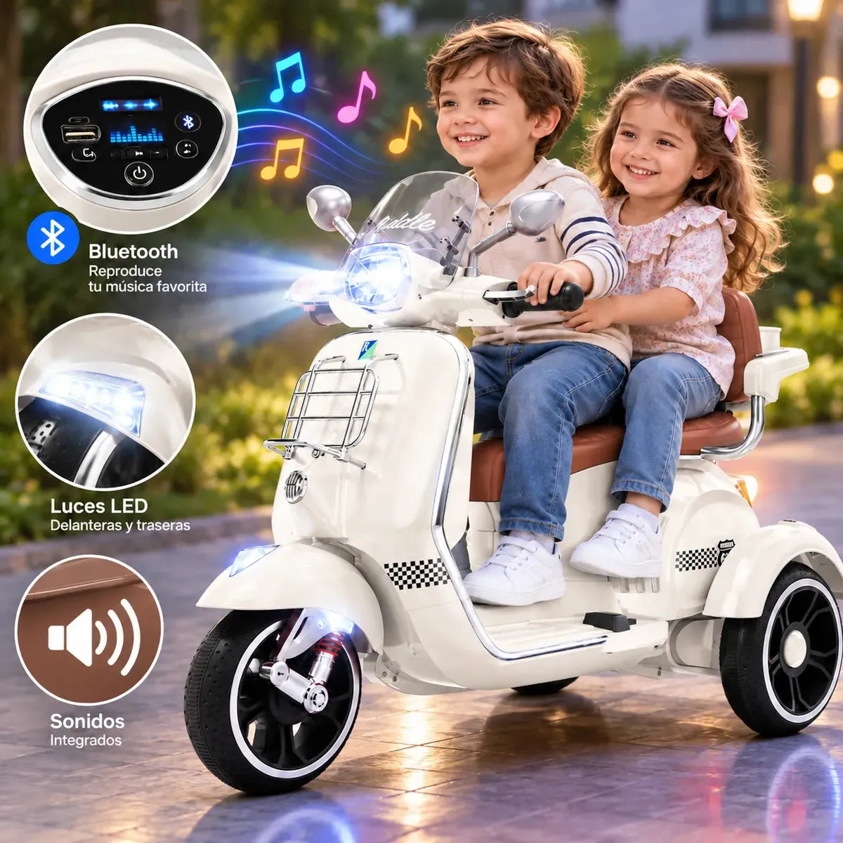 Montable Eléctrico Roadmaster Tipo Vespa Doble Silla
