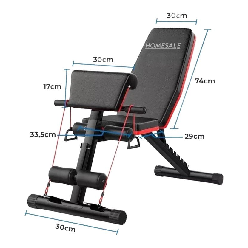 Banco de Pesas Ejercicio Múltiple HOMESALE + Ligas elasticas - Fitness - Homesale | HS - BPPSNR