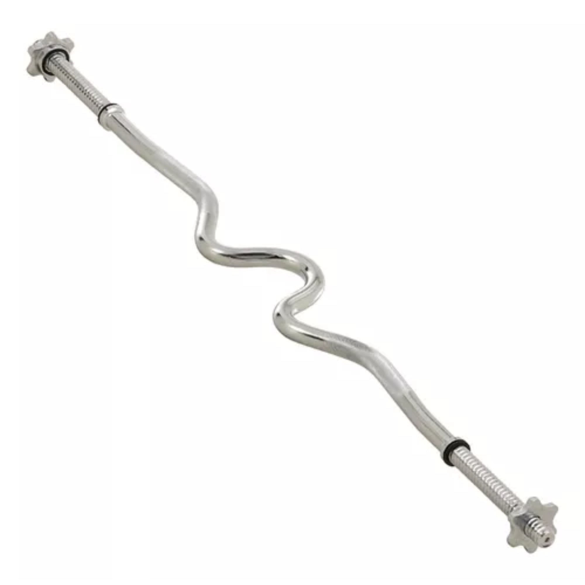 Barra Curva 120cm Para Pesas De Disco Estandar Acero Cromada - Fitness - Homesale | HS - PEKBC