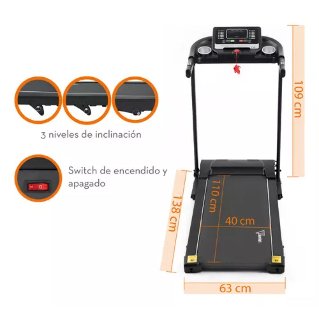 Caminadora Eléctrica 2.5 Hp Rocket Inclinación Y Bluetooth - Fitness - Homesale | HS - CAUFPRKBK