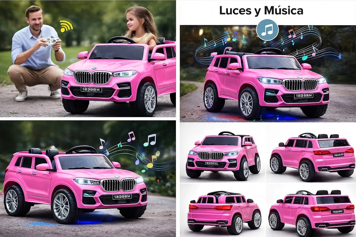 Camioneta Electrica Infantil Tipo Bmw Rosada Luces Y Sonido Rosa - Juguetería - Homesaleco | HS-VEMCABMWPK