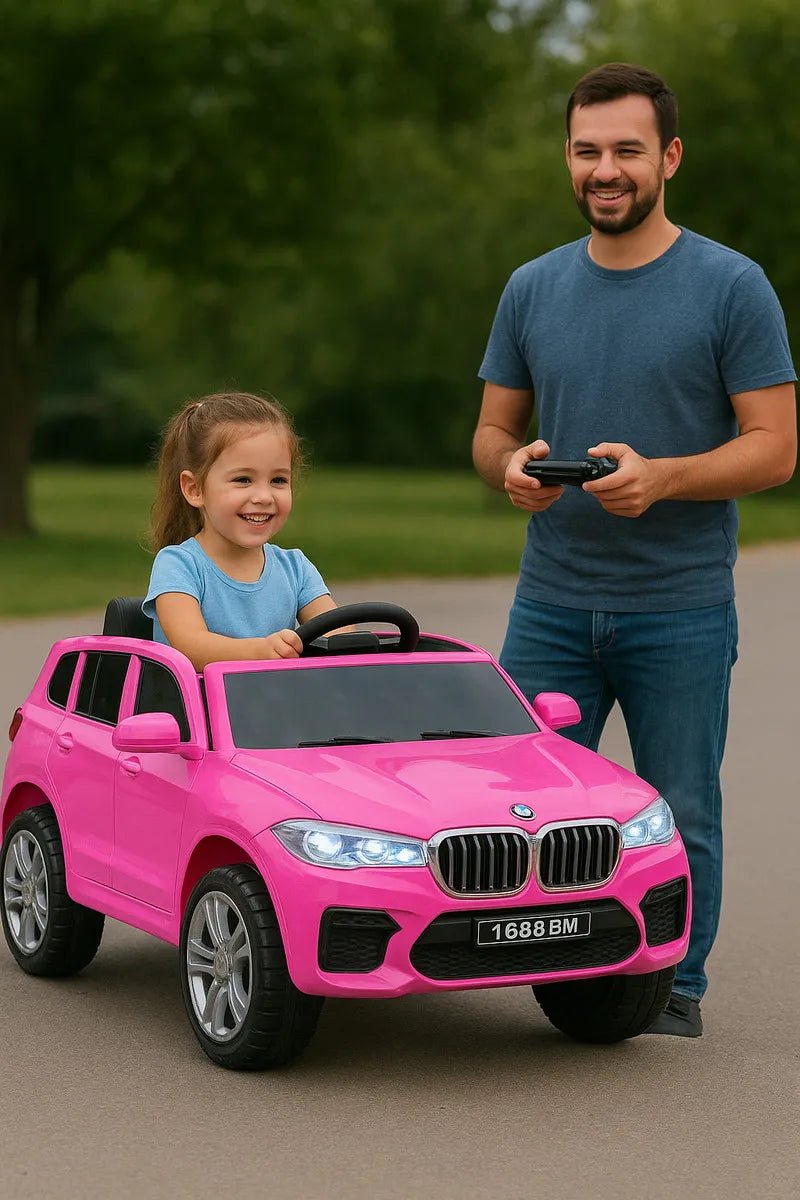 Camioneta Electrica Infantil Tipo Bmw Rosada Luces Y Sonido Rosa - Juguetería - Homesaleco | HS-VEMCABMWPK