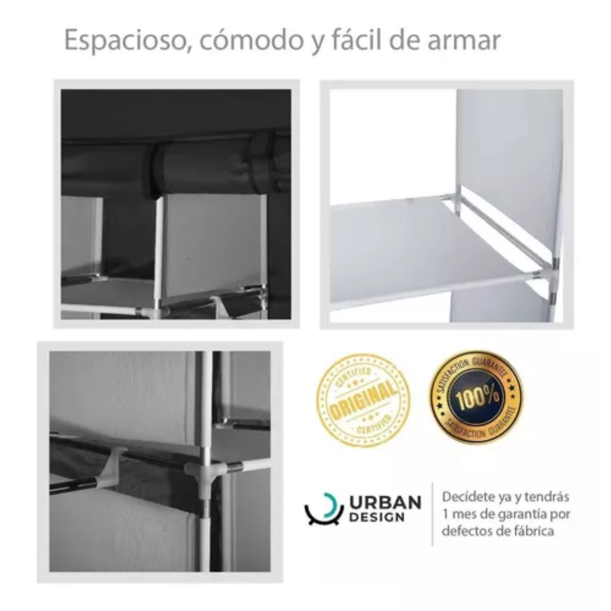 Closet Armario Doble Desarmable Portatil Con Forro - Homesale | HS - CLPLNEG