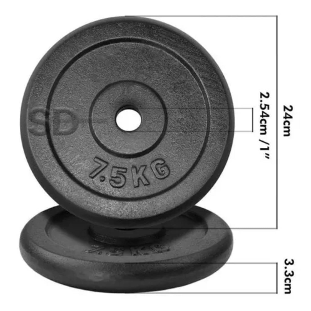 Combo de 2 Discos de Pesas de 7,5 kg en Hierro Fundido – Resistencia y Calidad para tu Entrenamiento - Fitness - Homesale | HS - DSPE7,5KGTM