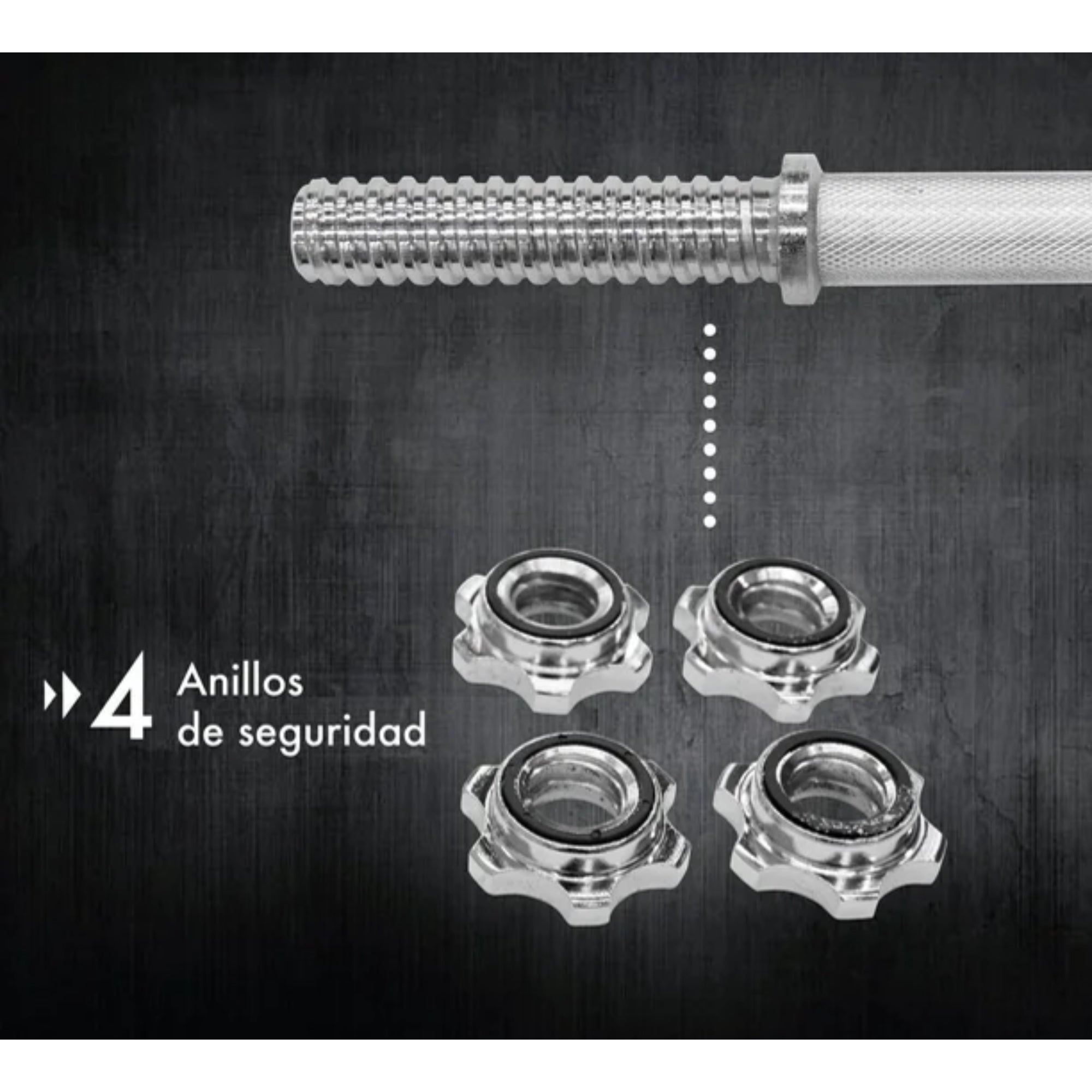 Combo de 2 Mancuernas de acero cromado 35cm/ diametro 3cm - Fitness - Homesale | HS - PEMA075