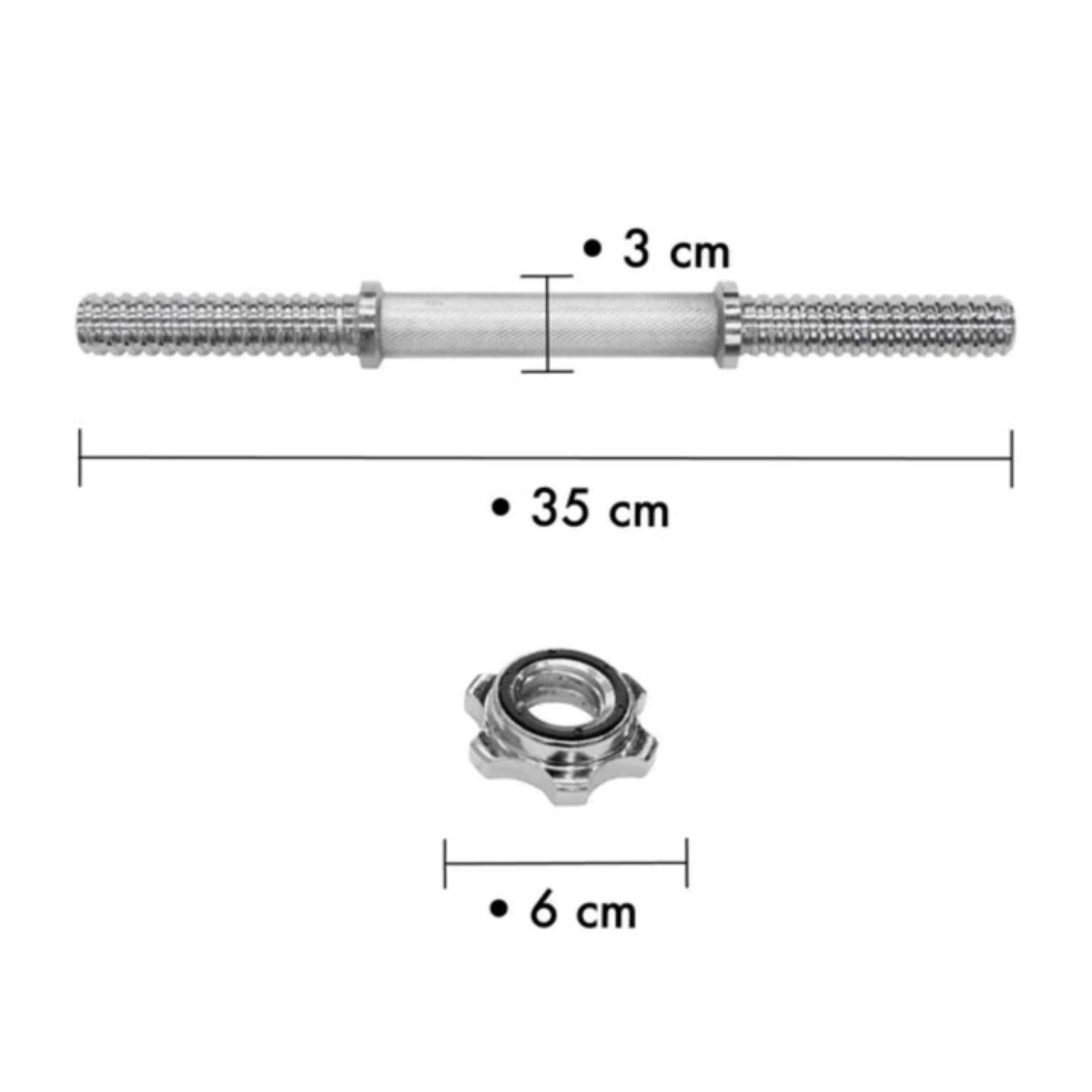 Combo de 2 Mancuernas de acero cromado 35cm/ diametro 3cm - Fitness - Homesale | HS - PEMA075