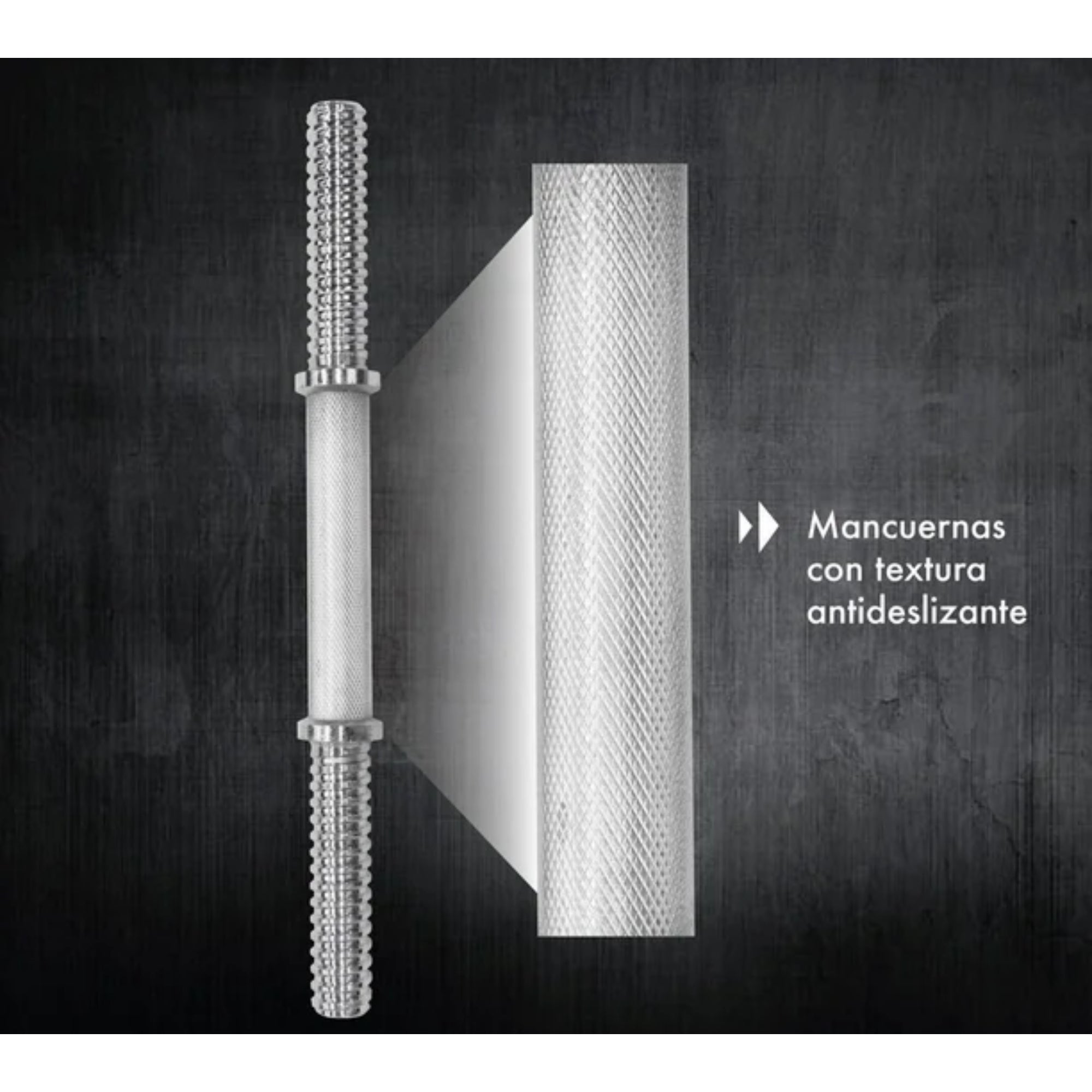 Combo de 2 Mancuernas de acero cromado 35cm/ diametro 3cm - Fitness - Homesale | HS - PEMA075