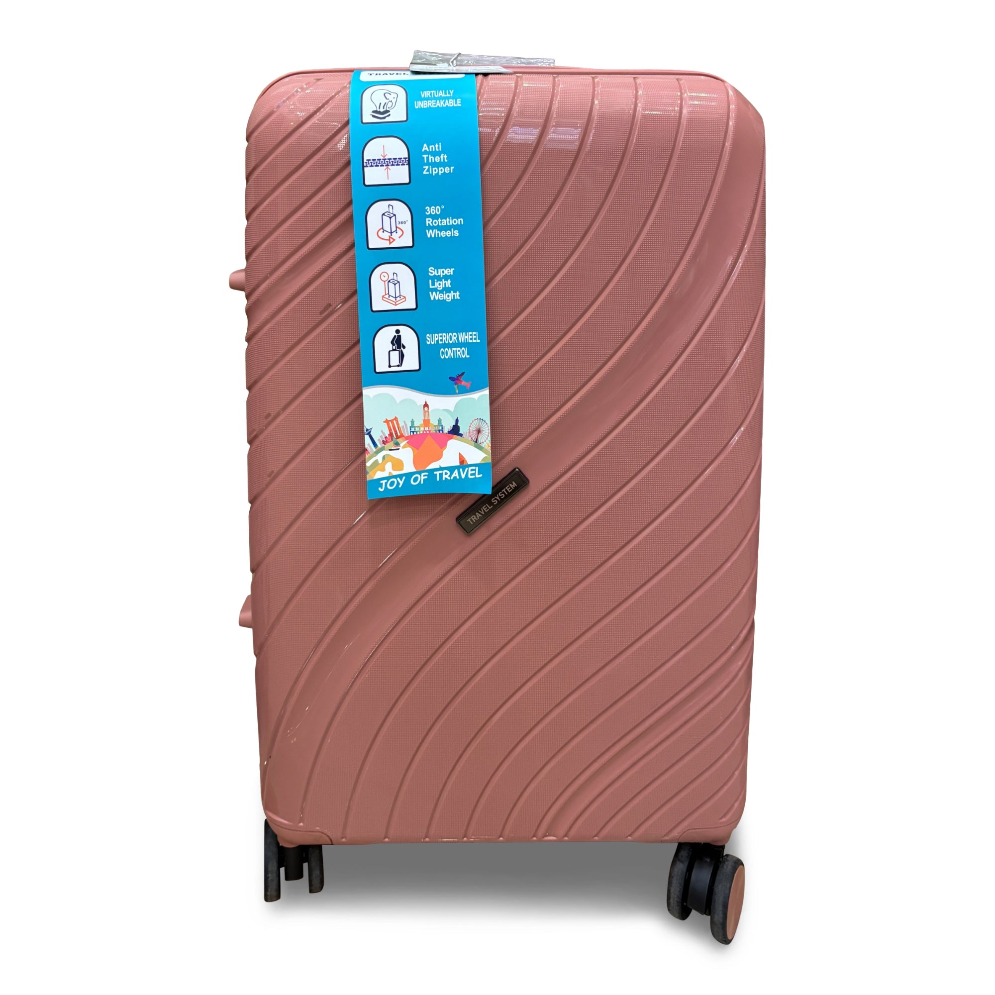Combo de Maletas de Viaje Travel System 5 Tamaños Seguro TSA Rosado - Maletas de Viaje - Travel System | TS - MVM6886CR