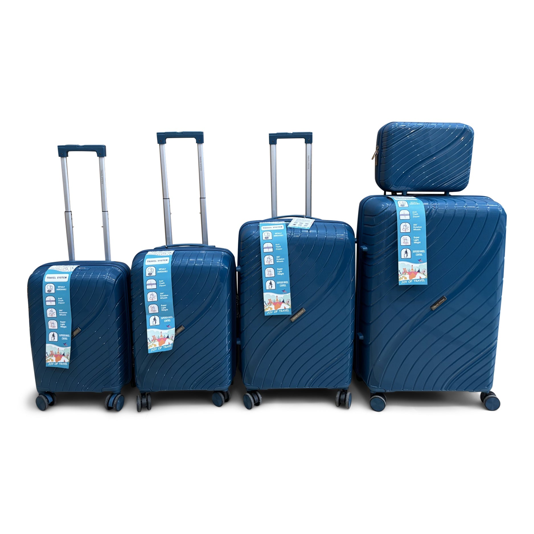 Combo de Maletas de Viaje Travel System 5 Tamaños Seguro TSA Rosado - Maletas de Viaje - Travel System | TS - MVM6886CA