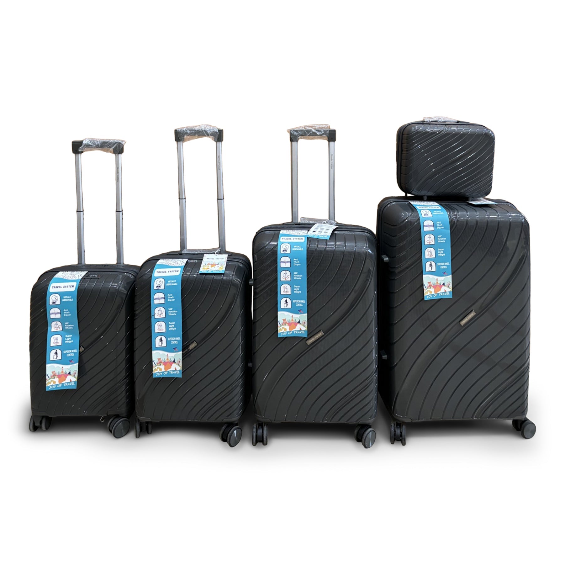 Combo de Maletas de Viaje Travel System 5 Tamaños Seguro TSA Rosado - Maletas de Viaje - Travel System | TS - MVM6886CG