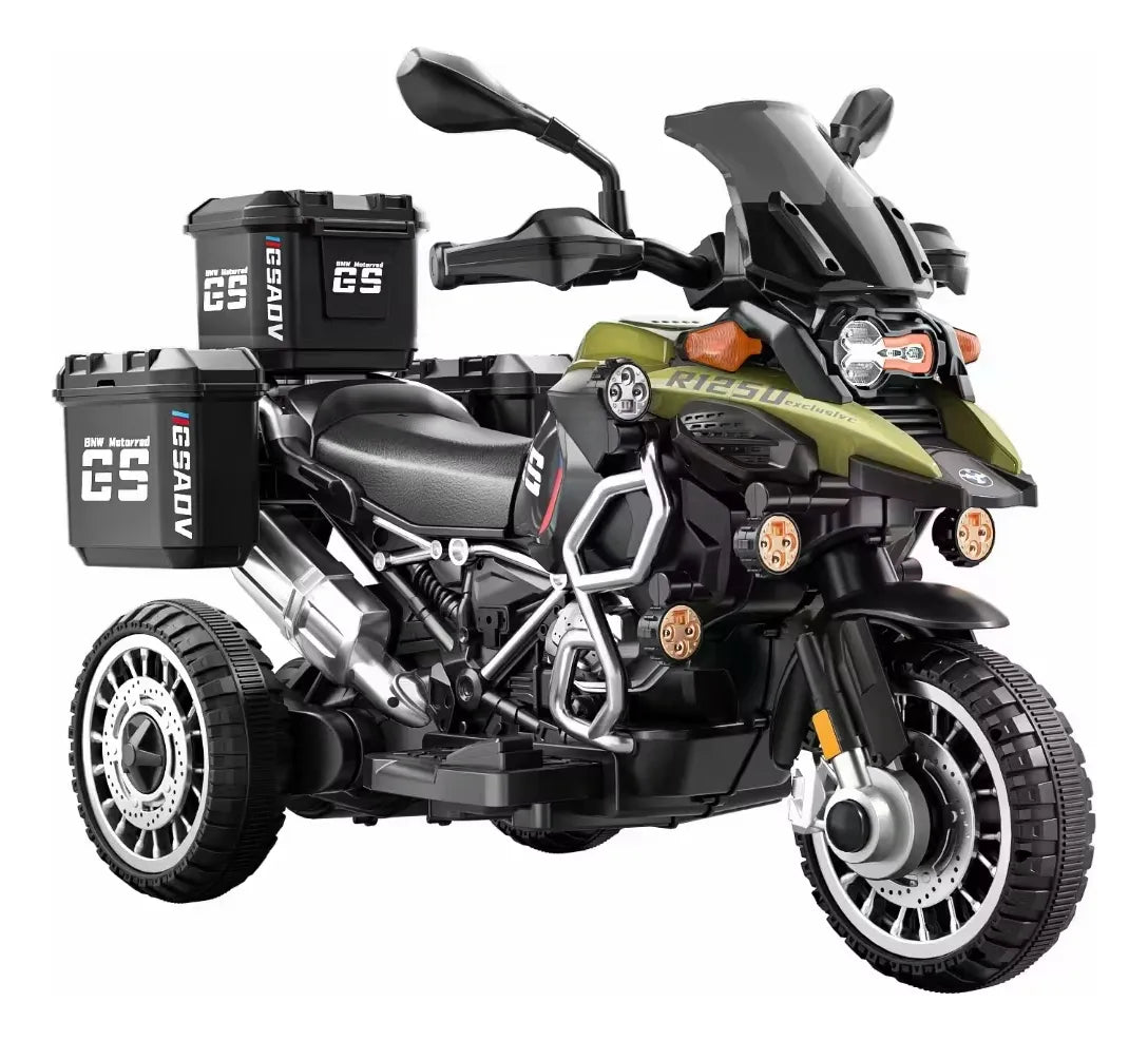 Moto Eléctrica Infantil Adventure 6V – Triciclo Montable con Baúl, Luces LED y Bluetooth (2 a 5 años) - Montable - Roadmaster | HS-VEMGS6VGN
