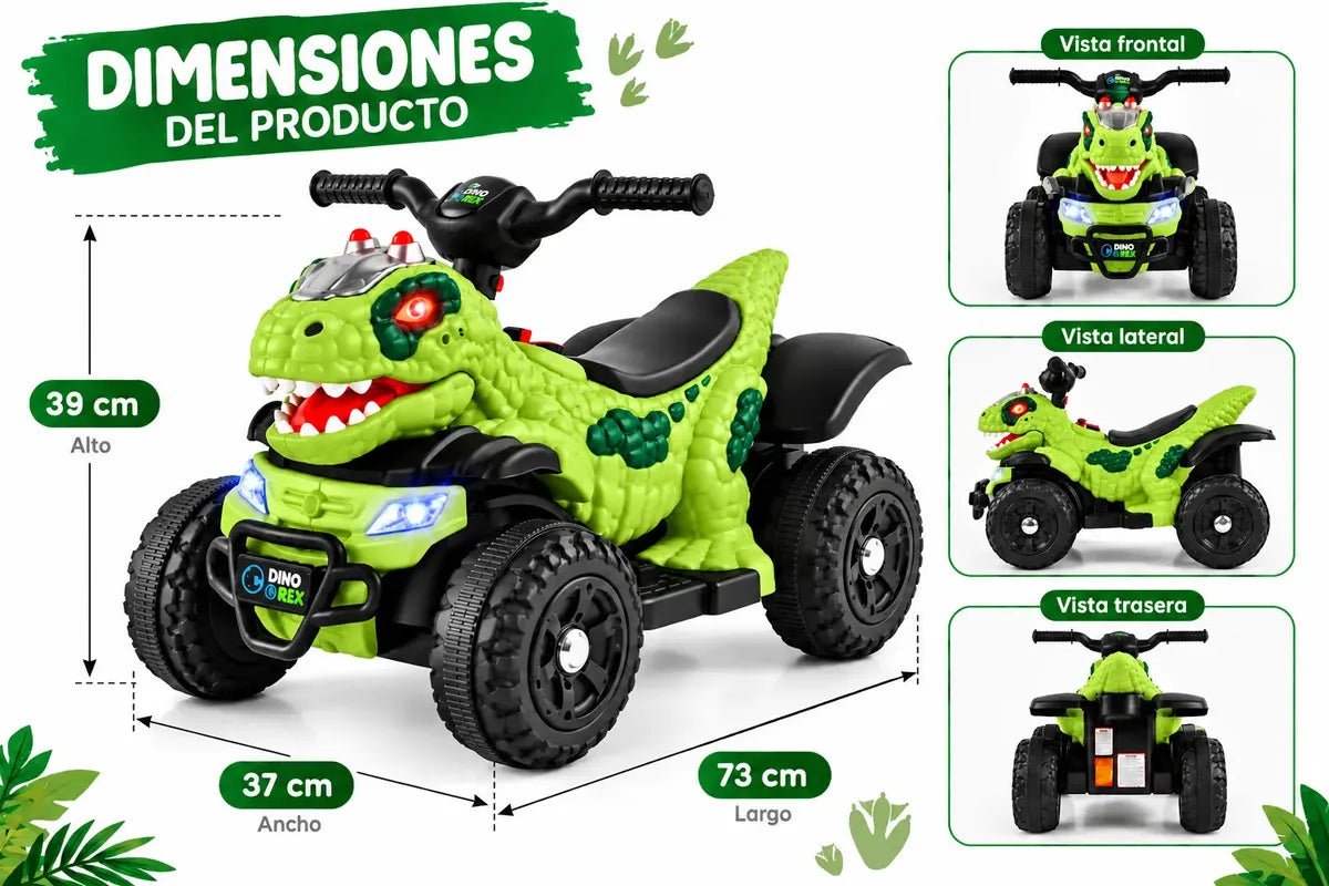 Moto Triciclo Eléctrico Montable Roadmaster Dinosaurios para Niños - Montable - Homesaleco | HS-VEDINOG