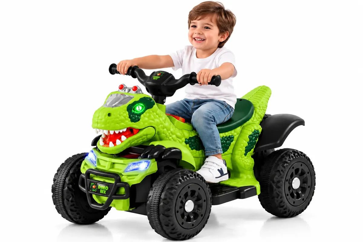 Moto Triciclo Eléctrico Montable Roadmaster Dinosaurios para Niños - Montable - Homesaleco | HS-VEDINOV