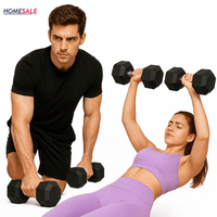Par de Pesas Hexagonales 10 lbs Encauchetadas 20 Lbs en Total - mancuernas - Homesale | HS - PEH10LBBK