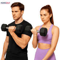 Par de Pesas Hexagonales 10 lbs Encauchetadas 20 Lbs en Total - mancuernas - Homesale | HS - PEH10LBBK