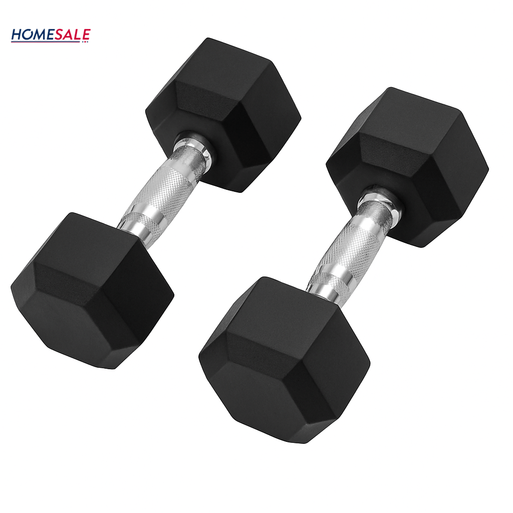Par de Pesas Hexagonales 15 lbs Encauchetadas 30 Lbs en Total - mancuernas - Homesale | HS - PEH15LBBK