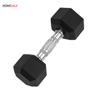 Pesa Hexagonal 30 lbs Nucleo en Hierro y Revestimiento de Caucho - mancuernas - Homesale | HS - PEH30LBBK