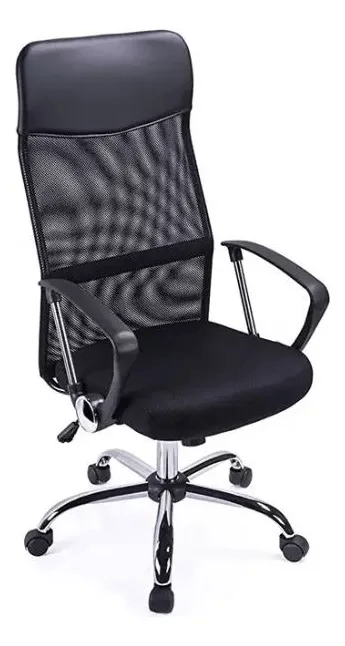 Silla De Oficina Ejecutiva Ergonómica Malla Negra Rotación 360° Altura Ajustable Base Estrella - moviliario - home sale | HS - SIOFNY02BK