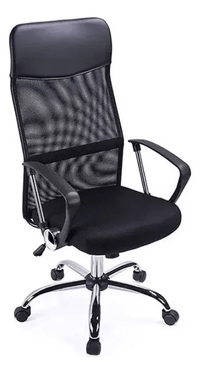 Silla De Oficina Ejecutiva Ergonómica Malla Negra Rotación 360° Altura Ajustable Base Estrella - moviliario - home sale | HS - SIOFNY02BK