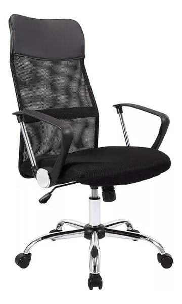 Silla De Oficina Ejecutiva Ergonómica Malla Negra Rotación 360° Altura Ajustable Base Estrella - moviliario - home sale | HS - SIOFNY02BK