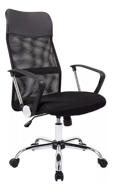 Silla De Oficina Ejecutiva Ergonómica Malla Negra  Rotación 360° Altura Ajustable Base Estrella