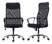 Silla De Oficina Ejecutiva Ergonómica Malla Negra Rotación 360° Altura Ajustable Base Estrella - moviliario - home sale | HS - SIOFNY02BK