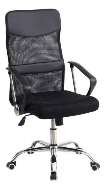 Silla De Oficina Ejecutiva Ergonómica Malla Negra Rotación 360° Altura Ajustable Base Estrella - moviliario - home sale | HS - SIOFNY02BK