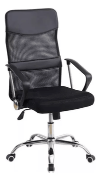 Silla De Oficina Ejecutiva Ergonómica Malla Negra Rotación 360° Altura Ajustable Base Estrella - moviliario - home sale | HS - SIOFNY02BK