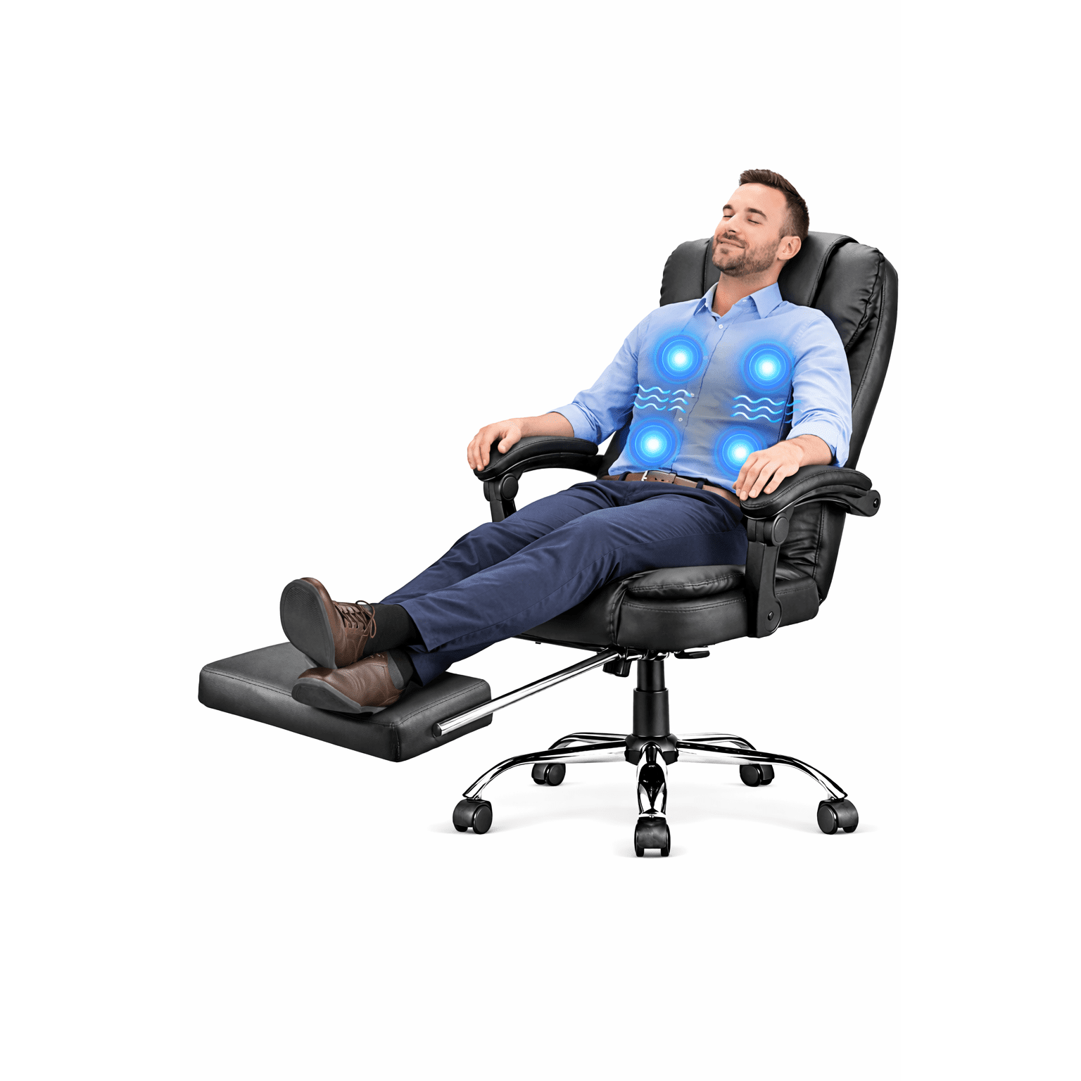 Silla De Oficina Gerencial Ecocuero Ergonomica Ajuste de Altura Con Posapie - moviliario - Homesale | HS-SIOFCUBK