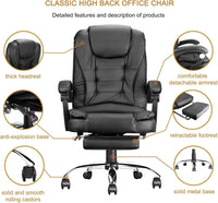 Silla De Oficina Gerencial Ecocuero Ergonomica Ajuste de Altura Con Posapie - moviliario - Homesale | HS - SIOFCUBK