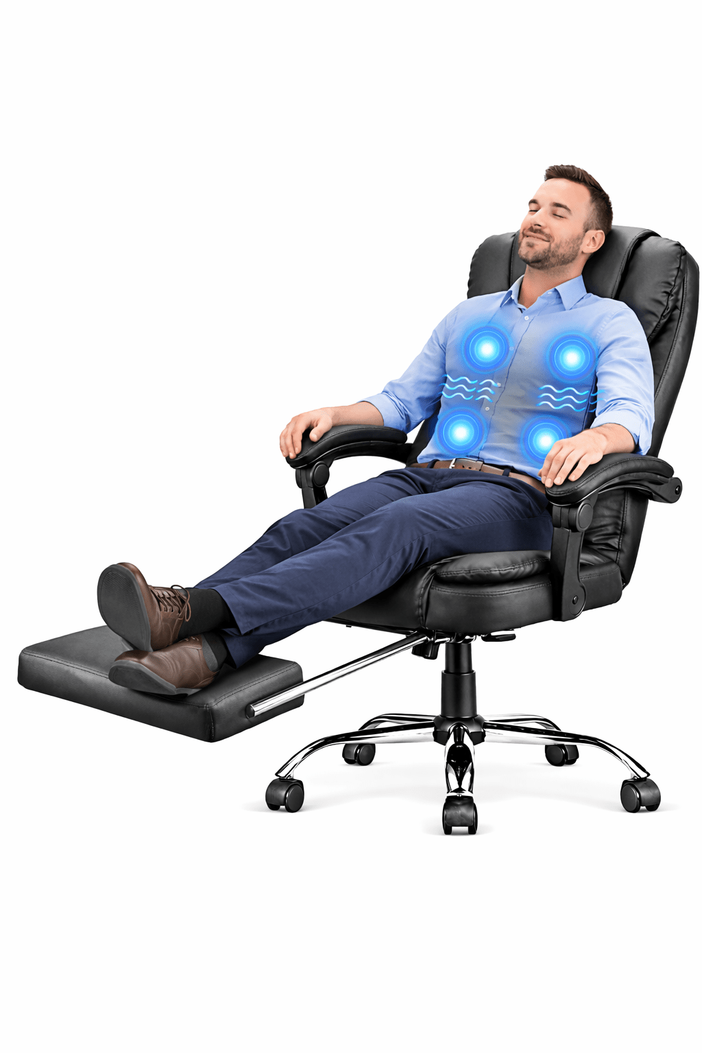 Silla De Oficina Gerencial Ecocuero Ergonomica Ajuste de Altura Con Posapie - moviliario - Homesale | HS-SIOFCUBK