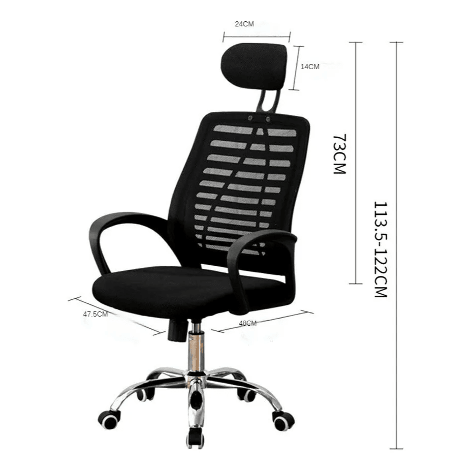 Silla de oficina Gerencial Ejecutiva Ergonomica en Malla Regulable - moviliario - Homesale | HS-SIOFNY01BK