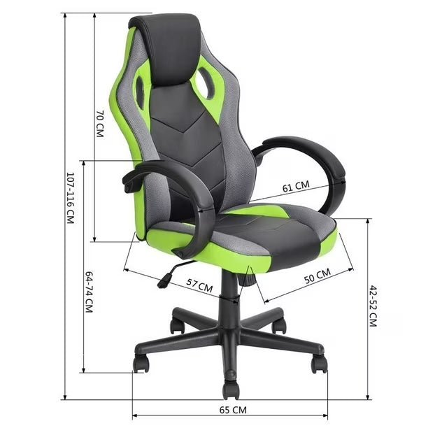 Silla Gamer Ergonomica Reclinable MultiColor cuero sintético - moviliario - Homesale | HS - SIOFGMCUBN