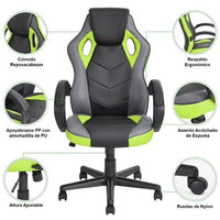 Silla Gamer Ergonomica Reclinable MultiColor cuero sintético - moviliario - Homesale | HS - SIOFGMCUBN