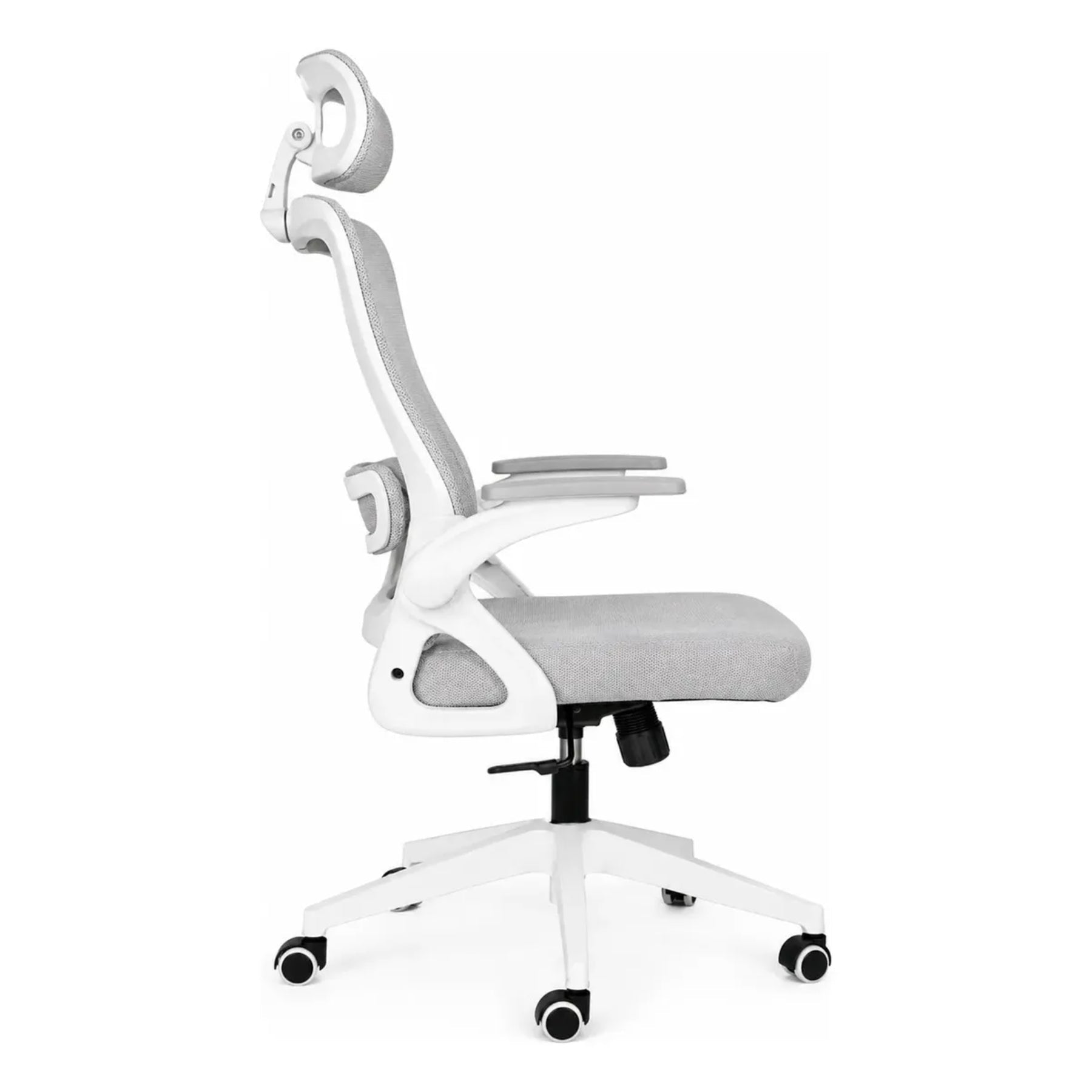 Silla Oficina Ergonomica Reclinable Ajuste Altura Posacabeza Gris Nylon / Policarbonato / Metal - moviliario - Homesale | HS-SIOFNY01BG