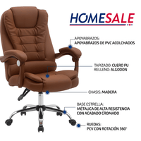 Silla Para Oficina sillón Gerencial Ecocuero Reclinable Altura Regulable - moviliario - Homesale | HS - SIOFCUECBW
