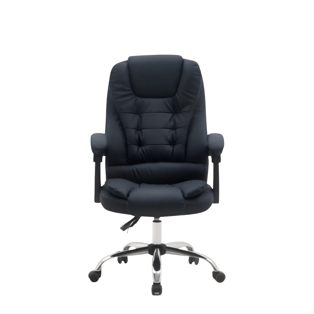 Silla Para Oficina sillón Gerencial Ecocuero Reclinable Altura Regulable - moviliario - Homesale | HS - SIOFCUECBK