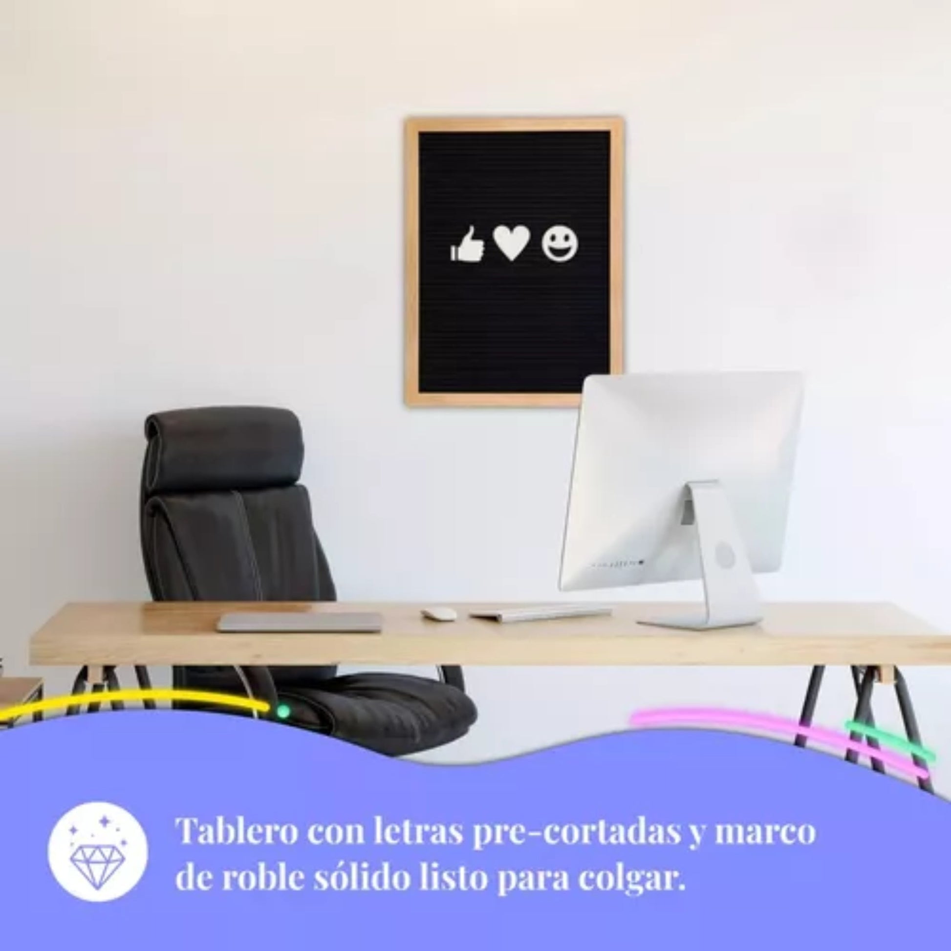 Tablero Pizarra Cartelera Decorativo Mensajes Color Negro - Homesale | HS - TADEMSNG
