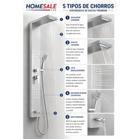 Torre Ducha Escocesa Marca Homesale Hidromasaje Londres Monocontrol Acero Inoxidable Panel Columna De Baño 2 Jets Regulables - moviliario - Homesaleco | HS-DBBLACK