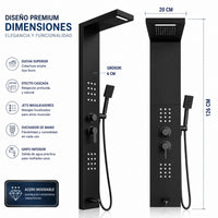 Torre Ducha Escocesa Marca Homesale Hidromasaje Londres Monocontrol Acero Inoxidable Panel Columna De Baño 2 Jets Regulables - moviliario - Homesaleco | HS-DBBLACK