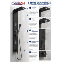 Torre Ducha Escocesa Marca Homesale Hidromasaje Londres Monocontrol Acero Inoxidable Panel Columna De Baño 2 Jets Regulables - moviliario - Homesaleco | HS-DBBLACK
