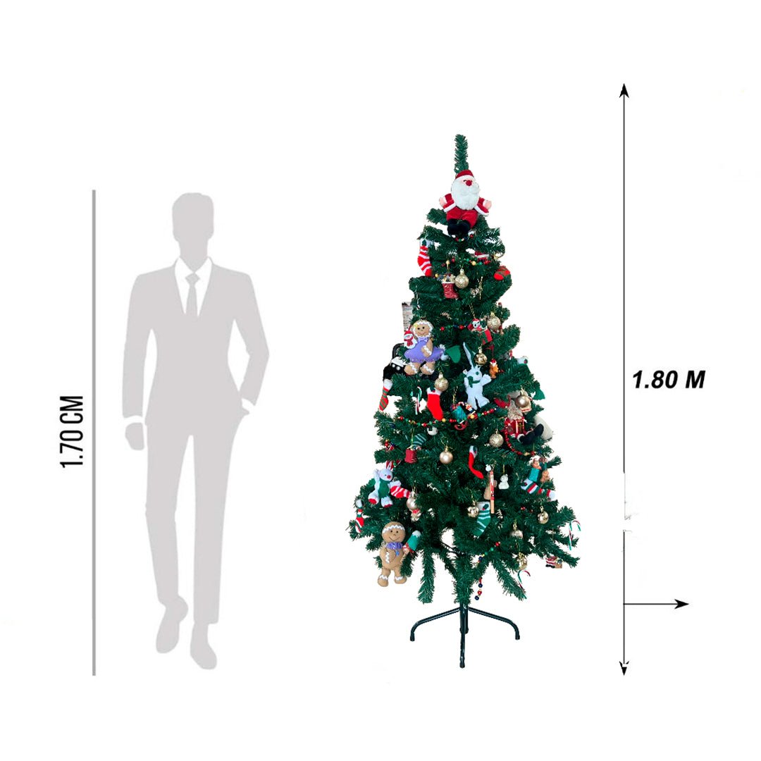 Arbol De Navidad 1.80cm Robusto 850 Ramas Verde - Árbol de Navidad - Homesale | HS-AN180