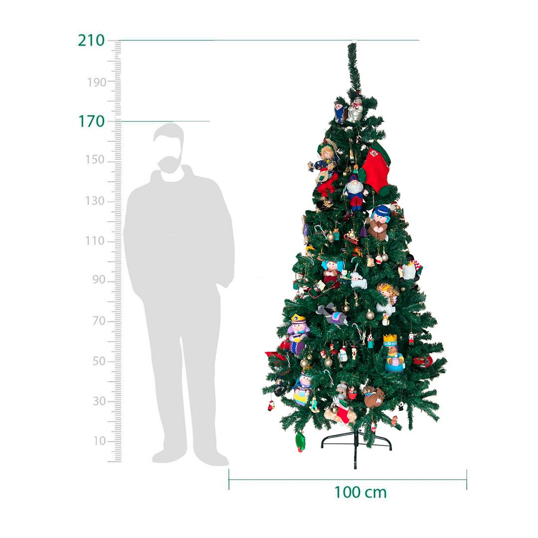 Arbol De Navidad 2.10cm Luces Opt 1250 Ramas Verde - Árbol de Navidad - Homesale | HS-ANL210