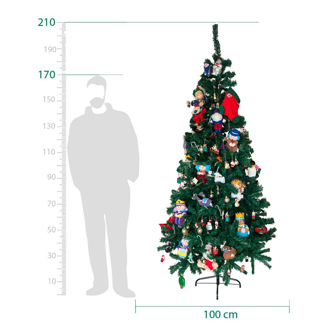 Arbol De Navidad 2.10cm Robusto 1250 Ramas Verde - Árbol de Navidad - Homesale | HS-AN210