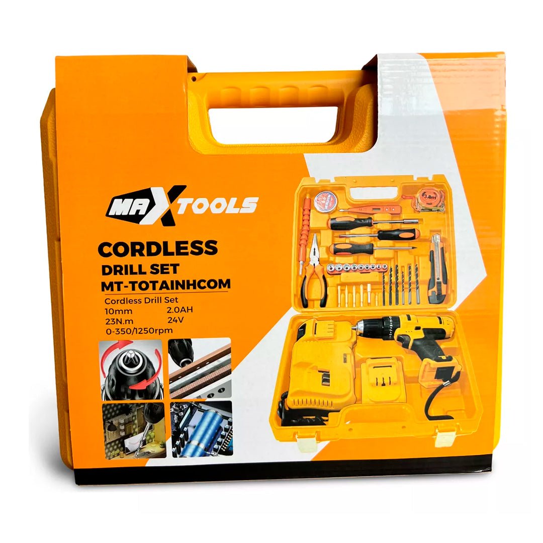Taladro Atornillador Inalámbrico 10mm 12v 34 Pcs - Herramientas - Max Tools | MT-TOTAINHCOM